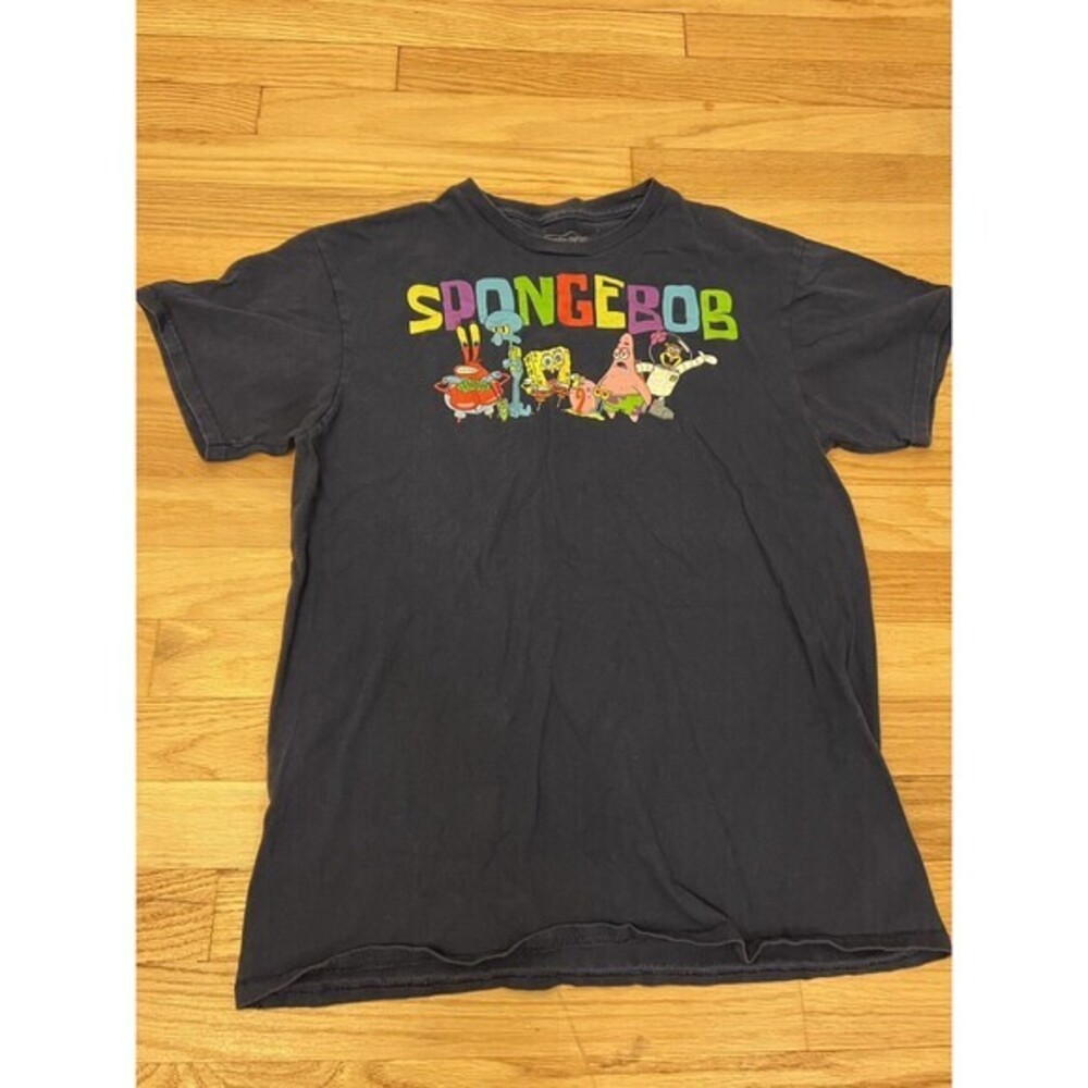 Nickelodeon Spongebob SquarePants Graphic T-Shirt‎ Black Mens Size M 2021 Viacom